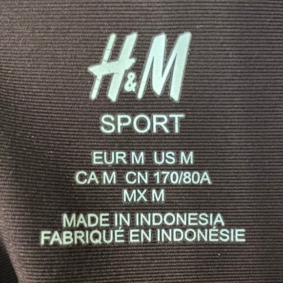 H&M SPORT Maternity Activewear Leggings Size Medium Maroon Sheer Mesh Detail - Picture 5 of 6